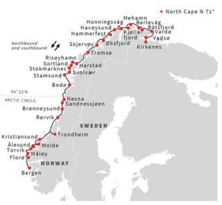 hurtigruten-route